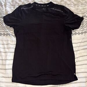 Zyia Active Men's Short Sleeve Crew Neck Black Polyester Reflective Logo Shirt M